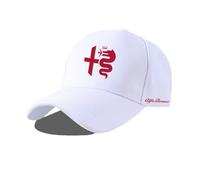 SYXWJL Auto Kappe für Alfa Romeo 156, Baseballkappe Basecap Mütze Basecap Herren Unisex Kappe Verstellbar Baumwolle mit Auto Logo Baseball Cap für Herren Damen Zubehör,White-B