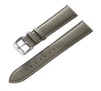 SZCURC Echtes Lederarmband mit Litschi-Muster, weiches Leder, 14-22 mm, Uhrenarmband-Zubehör, Grau, 20 mm