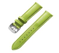 SZCURC Echtes Lederarmband mit Litschi-Muster, weiches Leder, 14-22 mm, Uhrenarmband-Zubehör, Grün, 17 mm