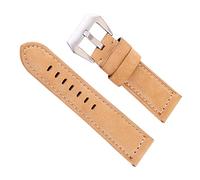 SZCURC Krokodil matt echtes Leder Uhrenarmband 20-26 mm Rindsleder Uhrenarmband Ersatzarmband Armband, Mattes Beige, 26 mm