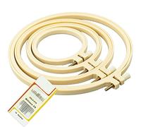 SZCXDKJ 4 Stück 4 Größen Runde Stickrahmen Kunststoff Kreis Kreuzstich Ringe für Basteln Nähen, mit Goldöhren-Sticknadeln, Stickrahmen