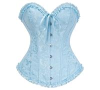 SZIVYSHI Cabana Blau Korsett für Frauen - Bustier Shapewear Corset - trägerlos Vintage viktorianischen Vollbrust Mode Spitze Taille Mieder für Night Out - Größe L