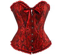 SZIVYSHI Damen Vollbrust Corsage Korsett Top Gothic Vintage Corsagen Bustier Corsette