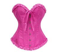 SZIVYSHI Kaktusblüte Lila Korsett für Frauen - Bustier Shapewear Corset - trägerlos Vintage viktorianischen Vollbrust Mode Spitze Taille Mieder für Night Out - Größe L