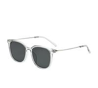 SZKCXBDB Sonnenbrille Retro Quadratische Herren Und Frauen Sonnenbrille, Klassische Mode Uv400 Schutz-transparent + Grau