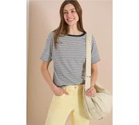 Print-Shirt CECIL, Damen, Gr. S (38), palm breeze grün, Web, 100% Baumwolle, gestreift, comfort fit normal, Rundhals, Bündchen, Shirts, mit Rundhalsausschnitt (75119403-S) palm breeze grün