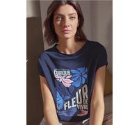 T-Shirt mit Boatneck und Frontprint