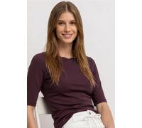 T-Shirt STREET ONE, Damen, Gr. 40, rustic rouge, Web, Obermaterial: 50% Baumwolle, 50% Modal. Futter: 100% Baumwolle, unifarben, comfort fit normal, U-Boot-Ausschnitt, normaler Saum, Shirts T-Shirt, i