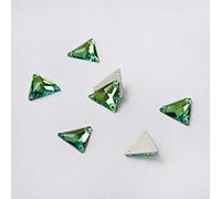 T-Dreieck flache Rückseite mit Löchern Glaskristall annähen Strass Kristalle Perlen Hochzeitskleid Schuhe Taschen Diy Trim, Peridot, 22mm 6St
