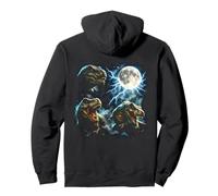 T Rex Moon Lightning Dinosaurier Vintage Storm Art Design Pullover Hoodie
