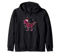 T Rex Pink Plaid Buffalo Dinosaurier Xmas Pyjama Damen Mädchen Kapuzenjacke