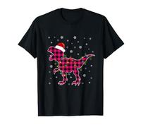 T Rex Pink Plaid Buffalo Dinosaurier Xmas Pyjama Damen Mädchen Preisgünstiges Grafik-T-Shirt