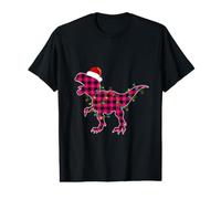 T Rex Pink Plaid Buffalo Dinosaurier Xmas Pyjama Damen Mädchen Preisgünstiges Grafik-T-Shirt