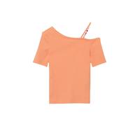Rippshirt mit asymmetrischem Ausschnitt und Schmuckperlen 158/164 orange 2178002.2218.158_164