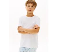 T-Shirt "2 PK SS TEE mit Stickerei und Rundhals im 2er-Pack", Jungen, Gr. 128/134, schwarz, weiß, Jersey, Obermaterial: 100% Baumwolle, TOMMY HILFIGER UNDERWEAR, normal hüftbedeckend, Rundhals, einges