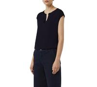 Comma T-Shirt Blusenshirt mit Satinblende Blau Gr. 44
