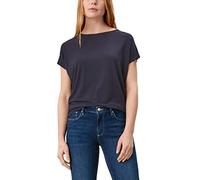 T-Shirt S.OLIVER, Damen, Gr. 40, blau (navy), Jersey, Obermaterial: 95% Viskose, 5% Elasthan, unifarben, regular fit taillenbedeckt, Rundhals, Shirts T-Shirt, mit Markenlabel (21766760-40) navy