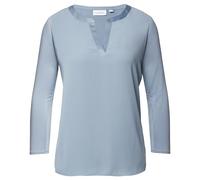 comma Longsleeve mit Tunikakragen in Rauchblau, Größe 42