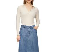 Geripptes Langarmshirt mit Polokragen 44 beige 2160861.81W1.44