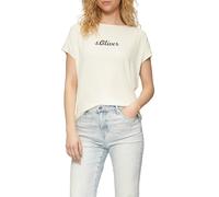 Fließendes Jersey-Shirt mit Artwork und überschnittenen Schultern 46 creme 2165897.02D0.46