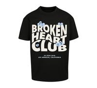 T-Shirt 2Y STUDIOS "2Y Studios Broken Heart Club Oversize Tee", Herren, Gr. S, schwarz, 100% Baumwolle, bedruckt, oversize, Rundhals, Shirts T-Shirt (40420008-S) schwarz