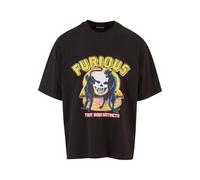 T-Shirt 2Y STUDIOS "2Y Studios Herren 2Y Furious Oversize Tee", Damen, Gr. XS, schwarz, 100% Baumwolle, bedruckt, relaxed fit, Rundhals, Shirts T-Shirt (15015834-XS) schwarz