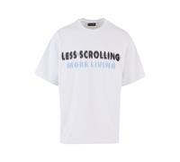 T-Shirt 2Y STUDIOS "2Y Studios Herren 2Y Less Scrolling Oversize Tee", Damen, Gr. M, weiß, 100% Baumwolle, bedruckt, relaxed fit, Rundhals, Shirts T-Shirt (86607327-M) weiß