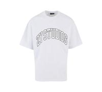 T-Shirt 2Y STUDIOS "2Y Studios Herren 2Y Logo Oversize Tee", Herren, Gr. S, weiß, 100% Baumwolle, bedruckt, relaxed fit, Rundhals, Shirts T-Shirt (97219151-S) weiß