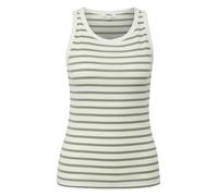 Tanktop S.OLIVER, Damen, Gr. 34, khaki stripe, Rippware, Obermaterial: 95% Baumwolle, 5% Elasthan, gestreift, slim fit normal, Rundhals, Tops Tanktop, mit Streifen Muster (69359137-34)
