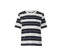 Verkürztes Baumwoll-Streifen-T-Shirt mit Patch 36 blau|weiß 2167882.59G6.36