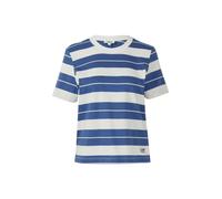 Verkürztes Baumwoll-Streifen-T-Shirt mit Patch 36 blau|weiß 2167882.55G6.36