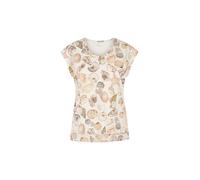 Marc Cain Damen T-Shirt aus Baumwoll-Mix, weiss, Gr. 36