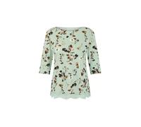 Marc Cain Collections - Blütenshirt mit Spitzenbesatz silt green - Gr. - 38
