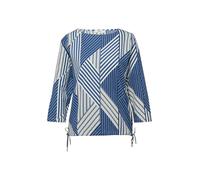 Strukturierte Shirt-Bluse mit U-Boot-Ausschnitt 40 blau|mehrfarbig 2174368.55A1.40