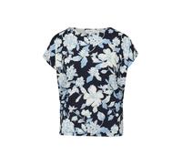 Kurzarmshirt S.OLIVER, Damen, Gr. 40, navy aop, Jersey, Obermaterial: 95% Viskose, 5% Elasthan, gemustert, normal hüftbedeckend, Rundhals, abgesteppte Kante, Shirts, Sommershirt mit grafischem Muster 