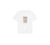 Baumwollshirt mit Front Print 40 weiß 2178714.01D3.40