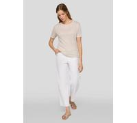 Print-Shirt RABE "T-Shirt", Damen, Gr. 42, beige, 87%Viskose 13%Metallic Garn, unifarben, gerade, Shirts (60081002-42) beige