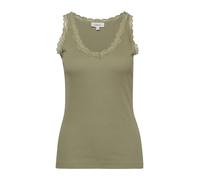 Geripptes Tanktop mit Spitze 42 olive 2176275.7900.42