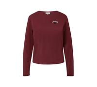 s.Oliver Damen Longsleeve 2172640.39D0.42 – verkürztes Modell mit Stickerei-Detail – Rot Größe 42