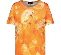 T-Shirt MONARI "Blume allover", Damen, Gr. 44, aperitif gem, Web, Obermaterial: 67% Lyocell, 33% Polyester, geblümt, gemustert, regular fit taillenbedeckt, Rundhals, eingesetzt abgesteppte Kante, Shir