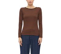 s.Oliver Red Label Langarmshirt gestreift 100% Baumwolle Slim Fit Rundhals Damen Gr. 44 Braun