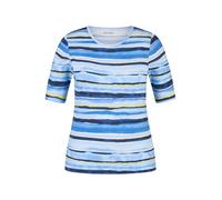 Print-Shirt RABE "T-Shirt", Damen, Gr. 44, blau, 92%Baumwolle, 8%Elastan, gemustert, Shirts (43749062-44) blau