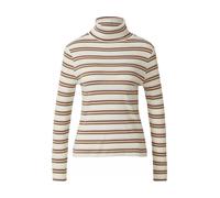 Longsleeve mit Rollkragen und Ringelmuster 46 creme|mehrfarbig 2172329.02G3.46
