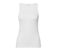 Tanktop S.OLIVER, Damen, Gr. 46, weiß, Rippware, Obermaterial: 95% Baumwolle, 5% Elasthan, unifarben, slim fit normal, Rundhals, Tops Tanktop, mit Streifen Muster (44868949-46) weiß