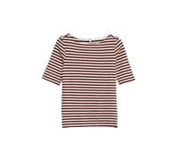 s.Oliver Damen Halbarmshirt 2180833.39G3 Gestreift Slim Fit mit Flammgarn rot/weiß Gr. 46