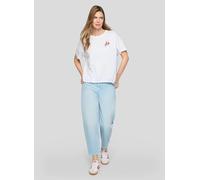 Print-Shirt RABE "T-Shirt", Damen, Gr. 48, weiß, 95%Baumwolle, 5%Elasthan, unifarben, Shirts (74894650-48) weiß