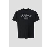 s.Oliver Baumwoll-T-Shirt mit Logo-Print Schwarz 4XL