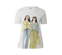 Baumwoll-T-Shirt mit Frontprint 50 weiß 2181263.01D3.50