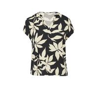 Gemustertes Jersey-T-Shirt mit V-Ausschnitt 52 schwarz|beige 2181567.99A2.52