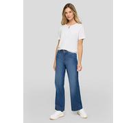 Kurzarmshirt RABE, Damen, Gr. 52, weiß, Jersey, Obermaterial: 47% Baumwolle, 47% Modal, 6% Elasthan, unifarben, normal hüftbedeckend, Rundhals, Shirts, mit Cut-Out und Glitzer-Detail (49451810-52) wei